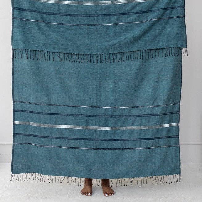 Zenach handwoven Ethiopian cotton throw blanket