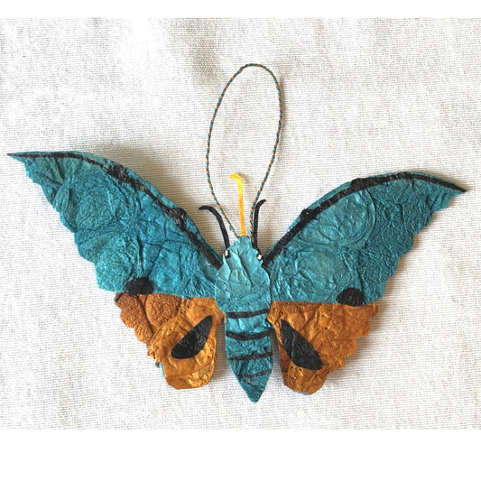 Madagascar Silk Moth Ornament - Teal