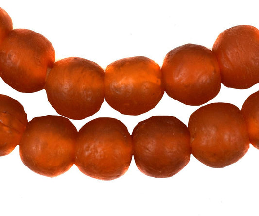 Orange Krobo "Powder" Glass Beads