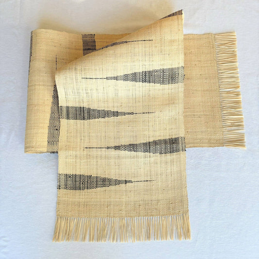 Raffia Table Runner - Handwoven Chevron