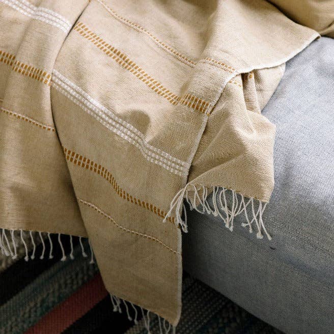 Zenach handwoven Ethiopian cotton throw blanket