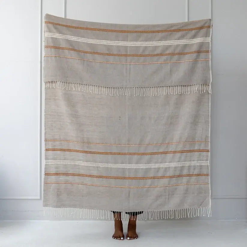 Zenach handwoven Ethiopian cotton throw blanket