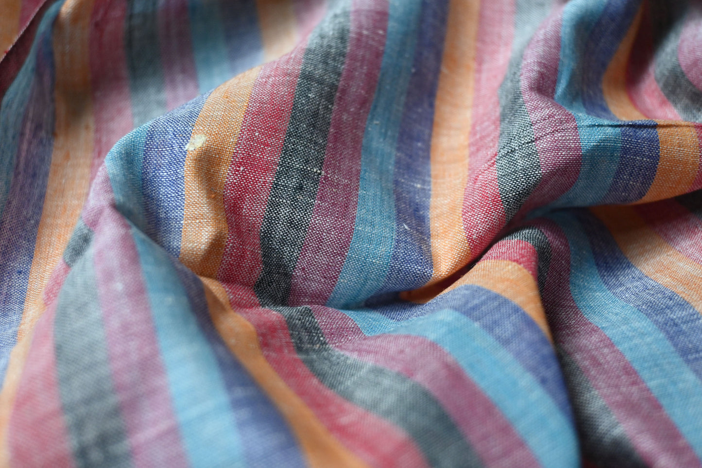 Jewel Tone Faded Stripe Cotton