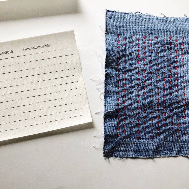 Sashiko Style Lined Mending Transfers