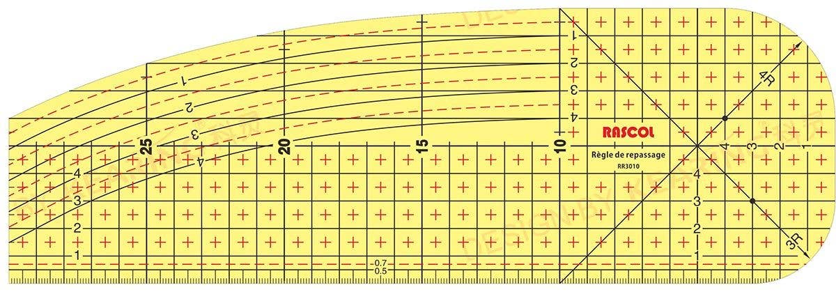 30 x 10 cm hot ironing ruler for hems