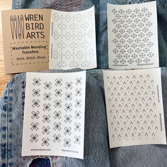 Sashiko Mending Patterns Set #8 Craft Brown