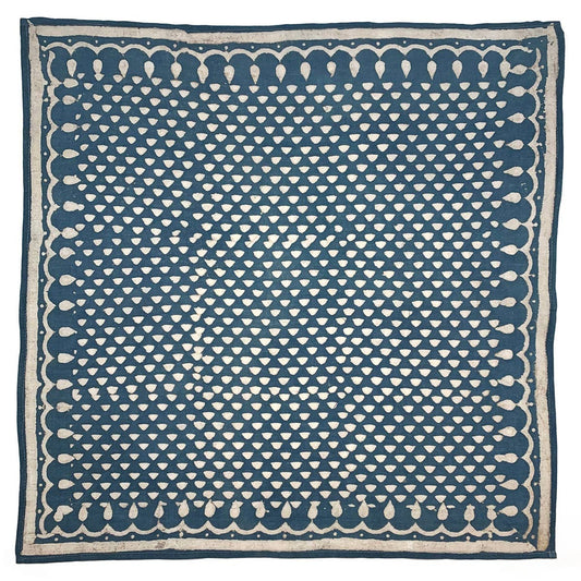 Indigo Triangles Block Printed Bandana