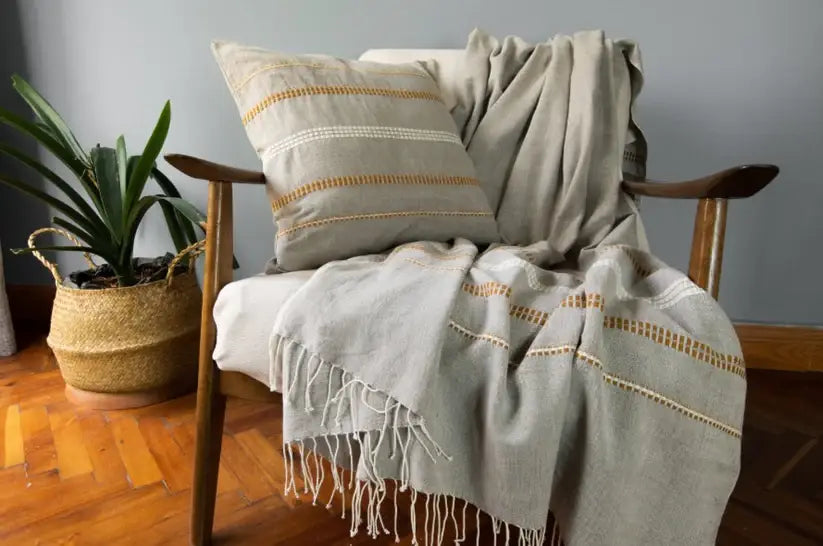 Zenach handwoven Ethiopian cotton throw blanket