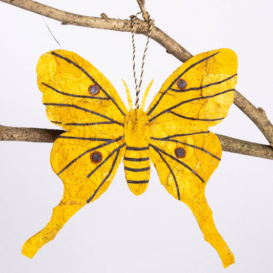 Madagascar Silk Moth Ornament - Yellow