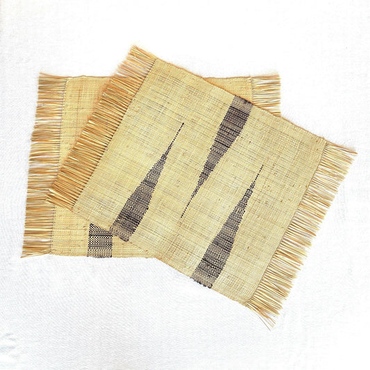 Raffia Placemat (Pair) - Handwoven Chevron