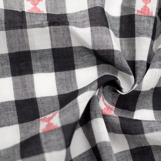 black and white check Jamdani cotton