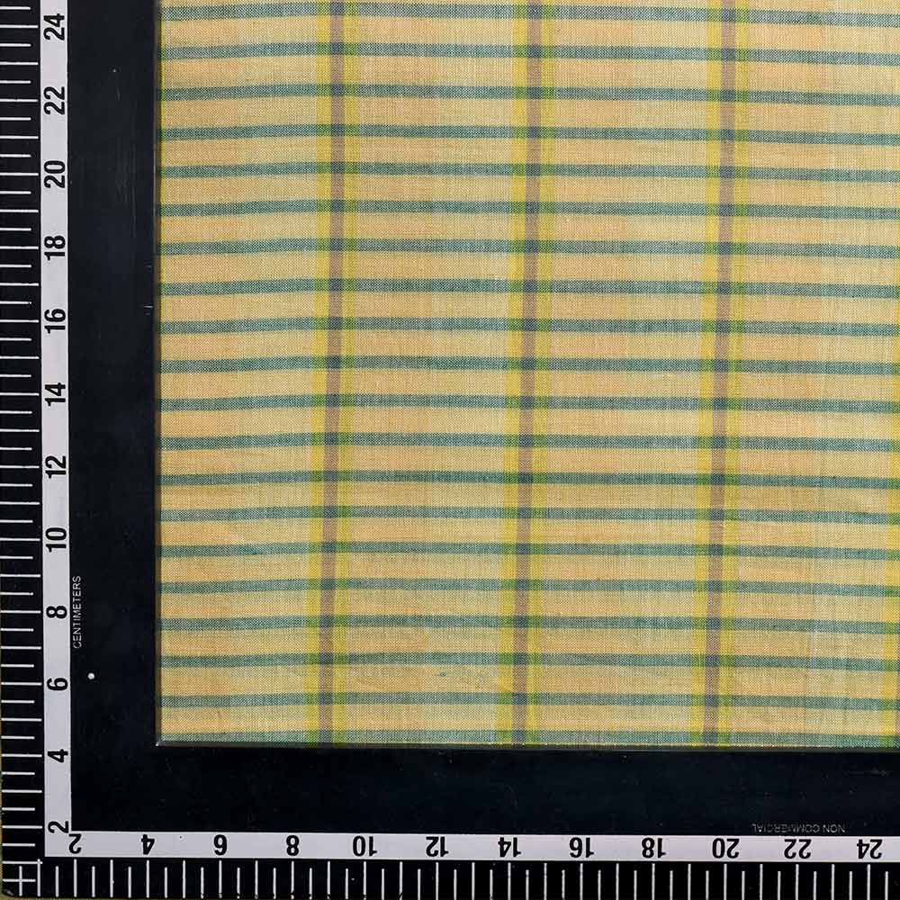 yellow grid mercanized cotton