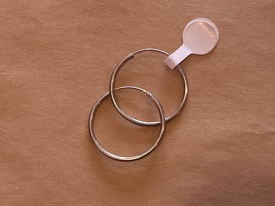 Silver Tube Hoop Earrings