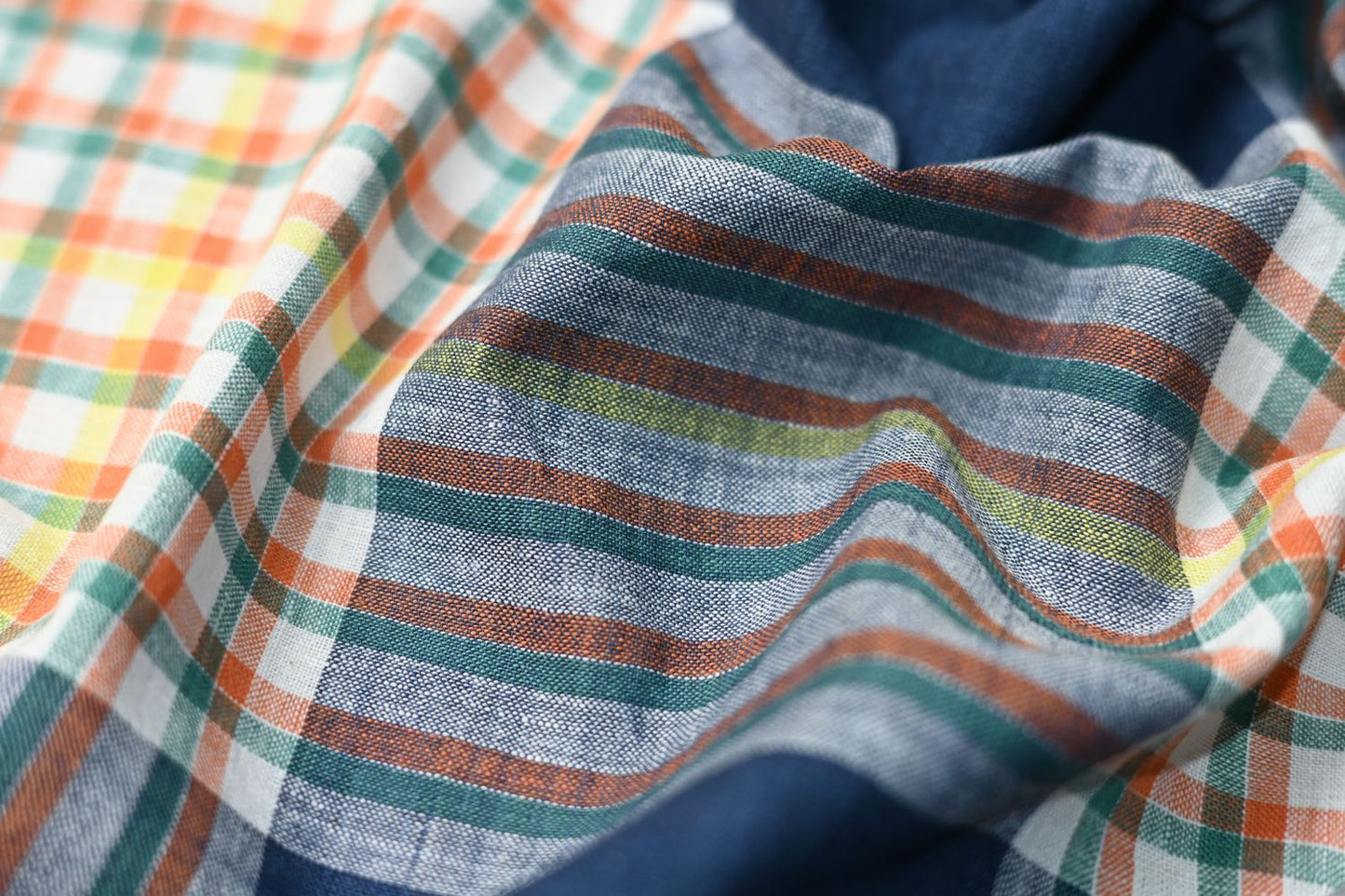 Multicolor Stripes with Indigo, Rust, and Green Accents