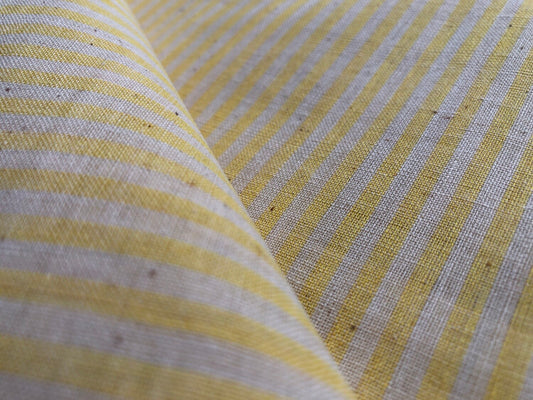 Yellow and Natural Striped Cotton