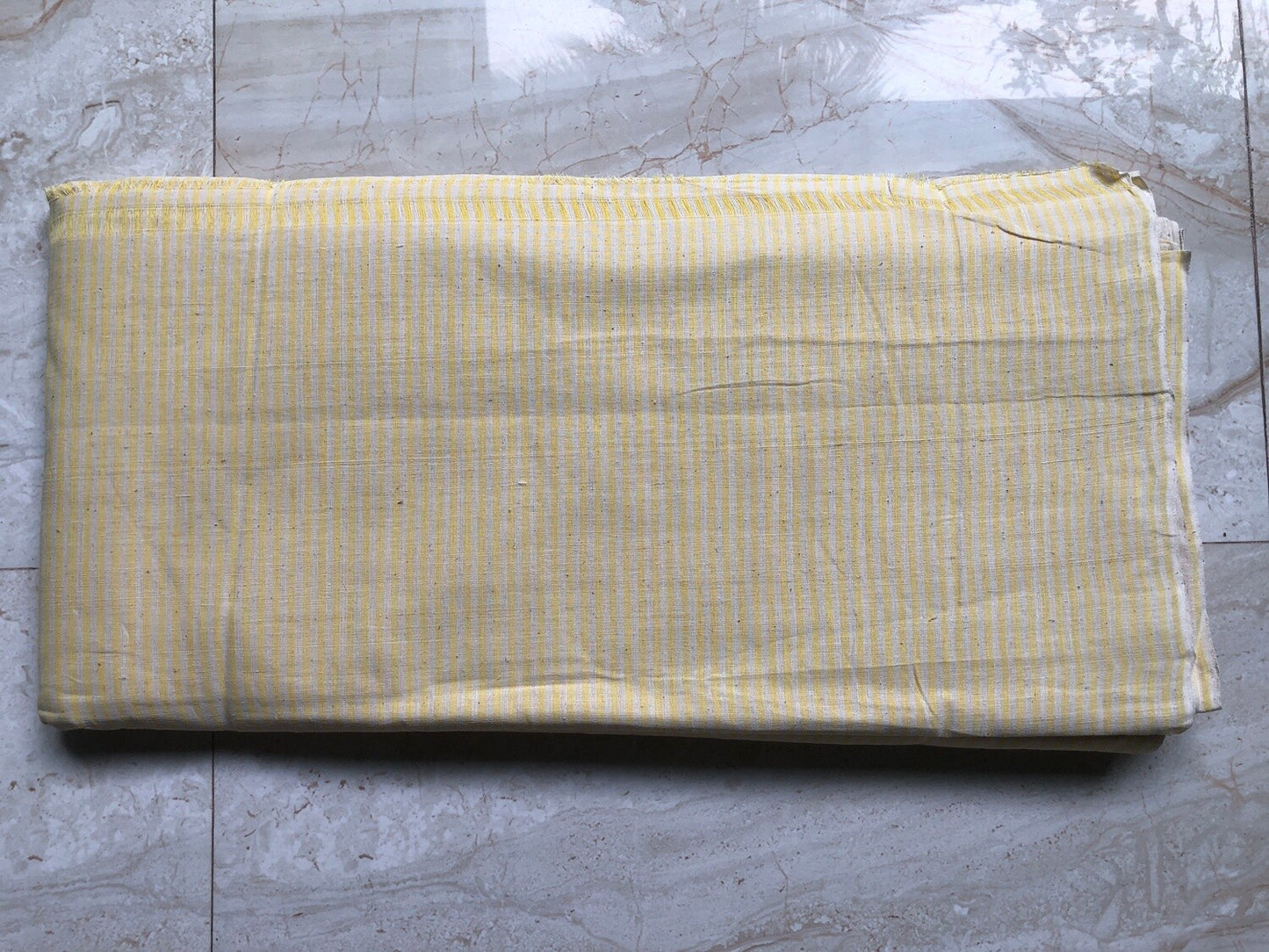 Yellow and Natural Striped Cotton