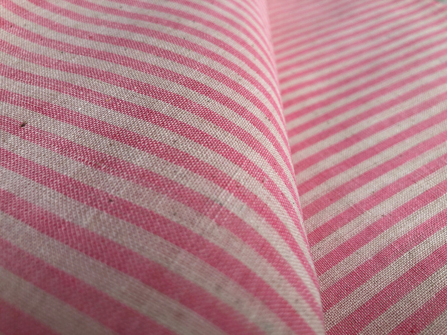 Pink and Natural Stripe Cotton