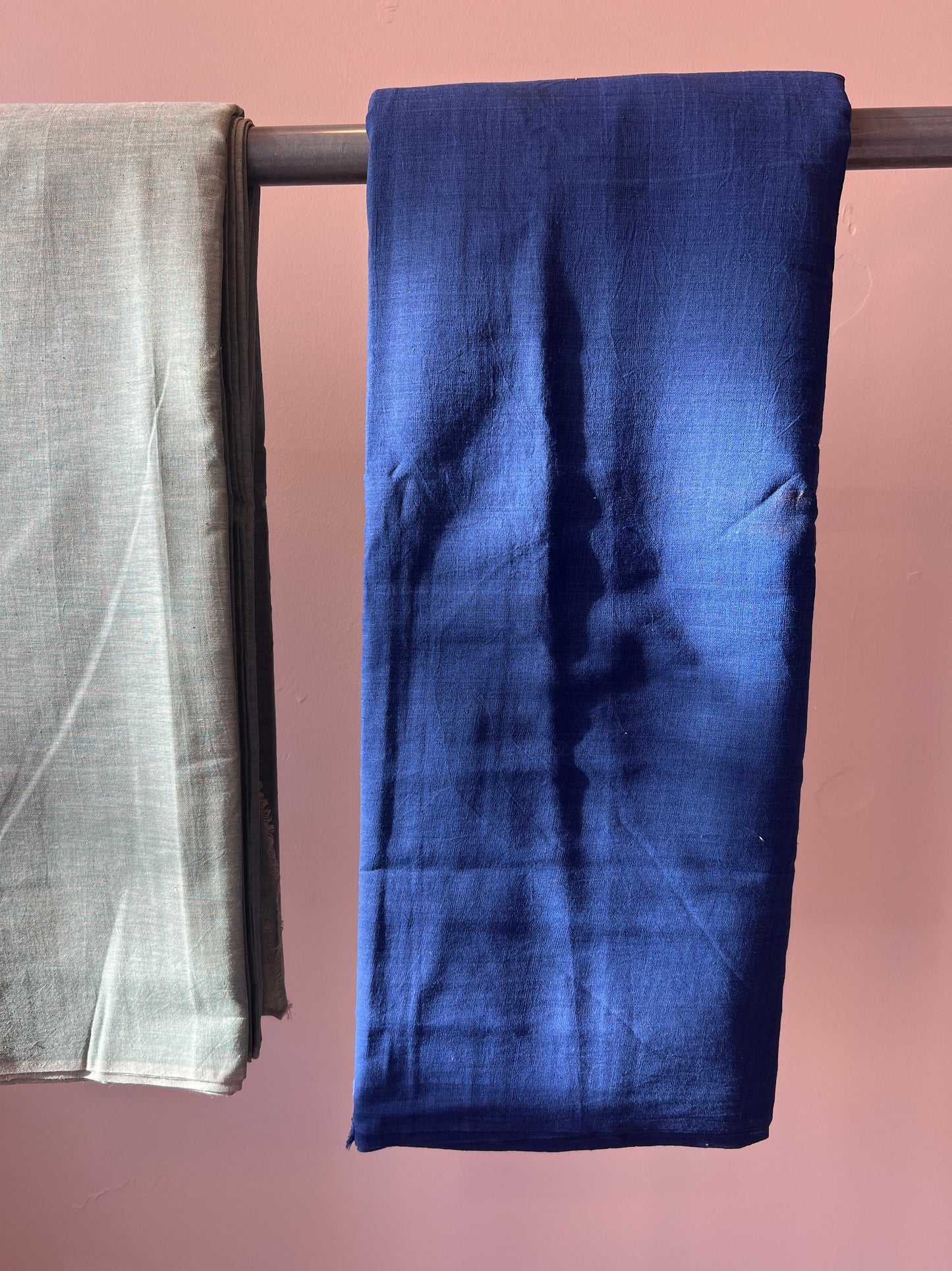 Chinese Blue (WOVEN FABRIC – Hand-Spun, Hand-Woven Cotton (100% Cotton) – Sold by the Yard)