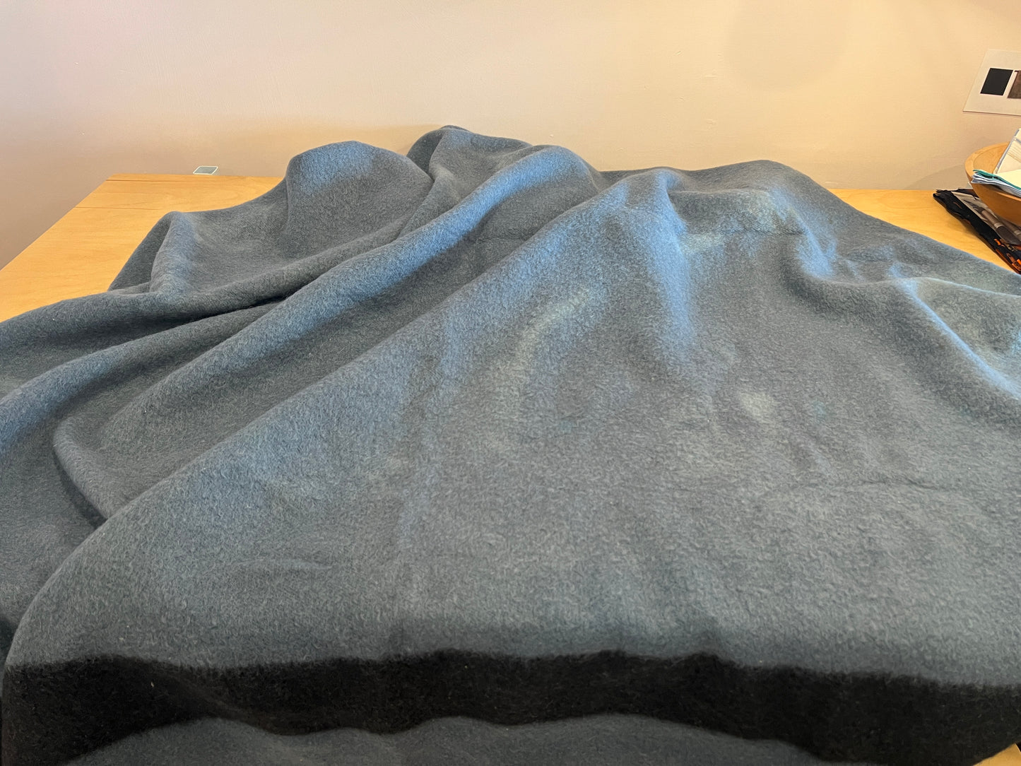 Vintage Blue Wool Camping Blanket