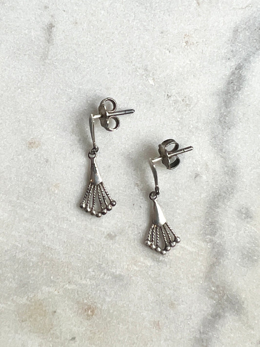 Small Silver Tassel Earrings