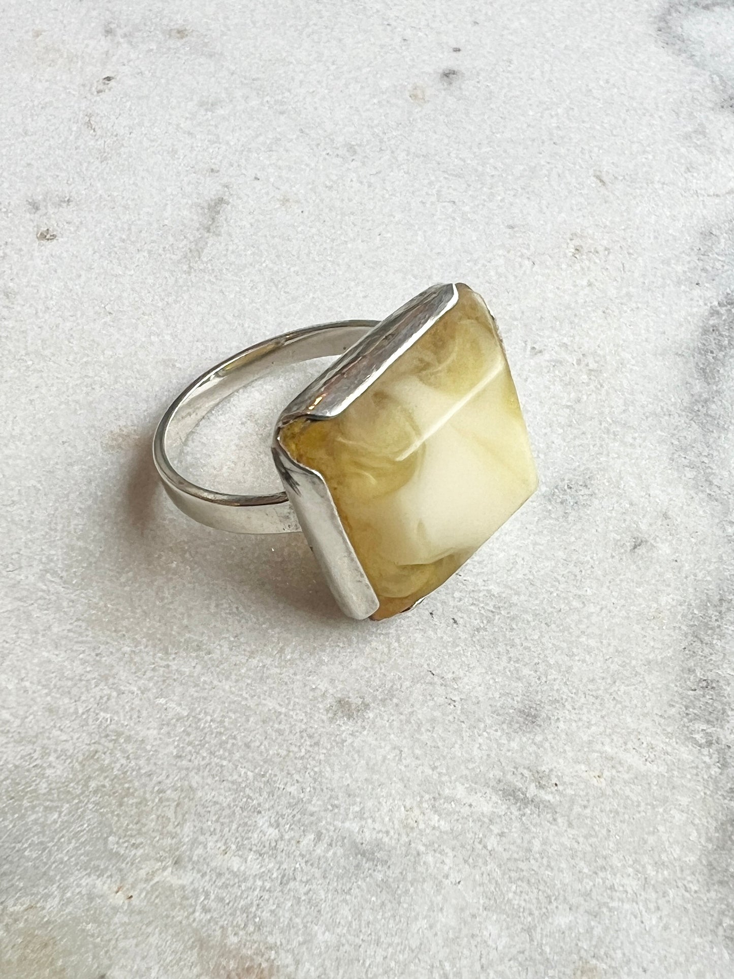 Yellow Amber Ring