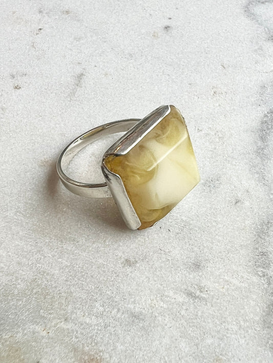 Yellow Amber Ring