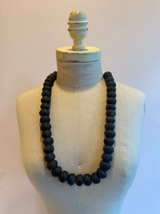 Large Black Glass Beads