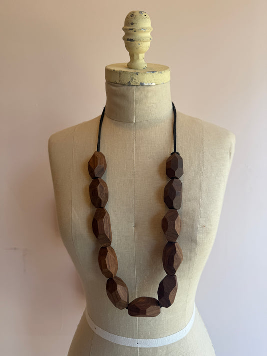 Short Walnut Bead Necklace