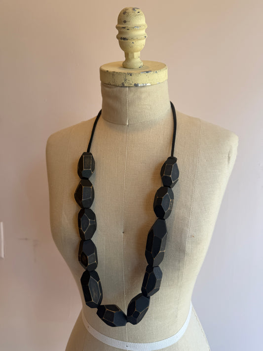 Short Walnut Bead Necklace