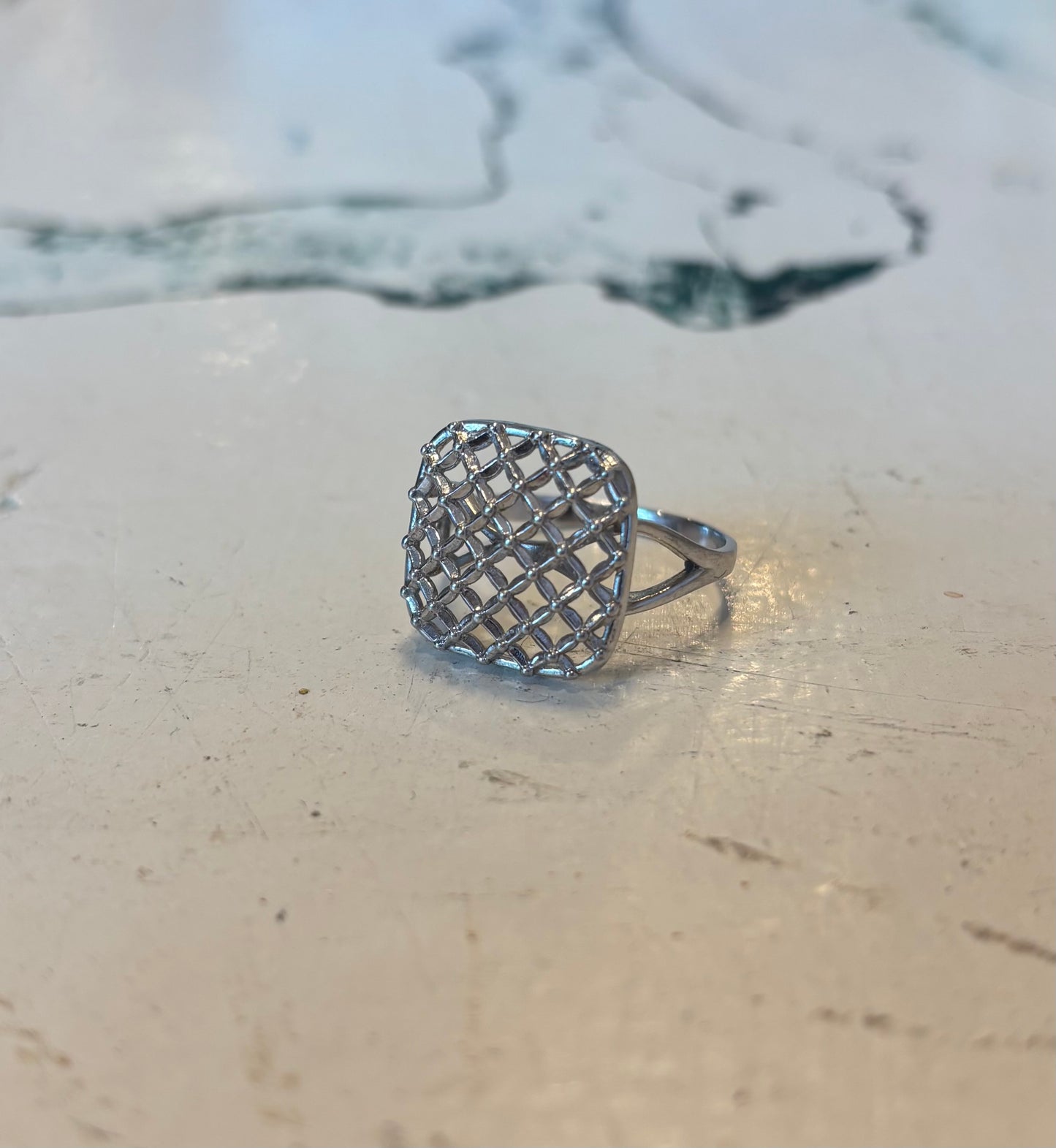 Silver Basket Weave Ring