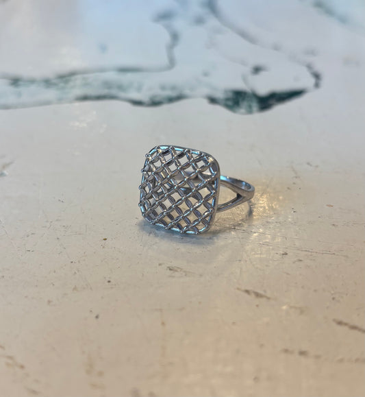 Silver Basket Weave Ring