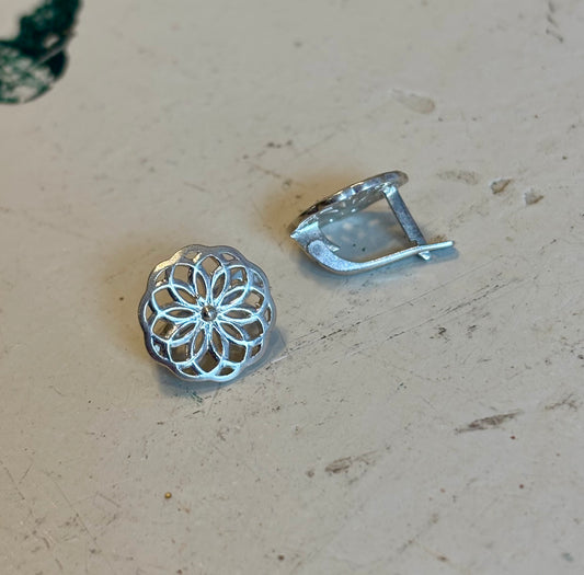 Silver Mandala Earrings