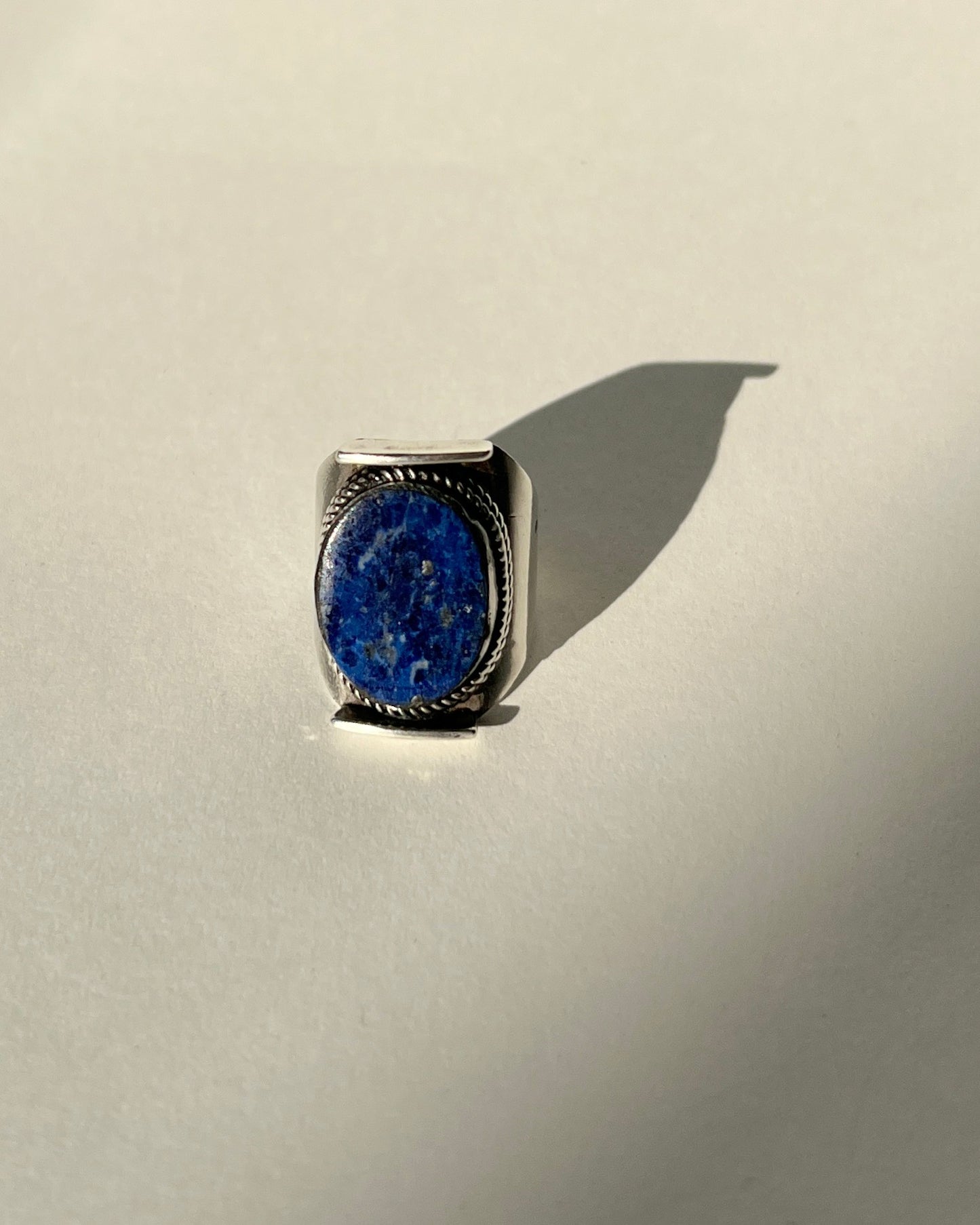 lapis lazuli silver filagree ring