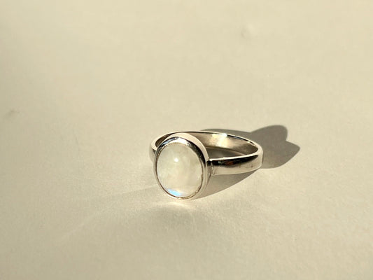 white opal ring