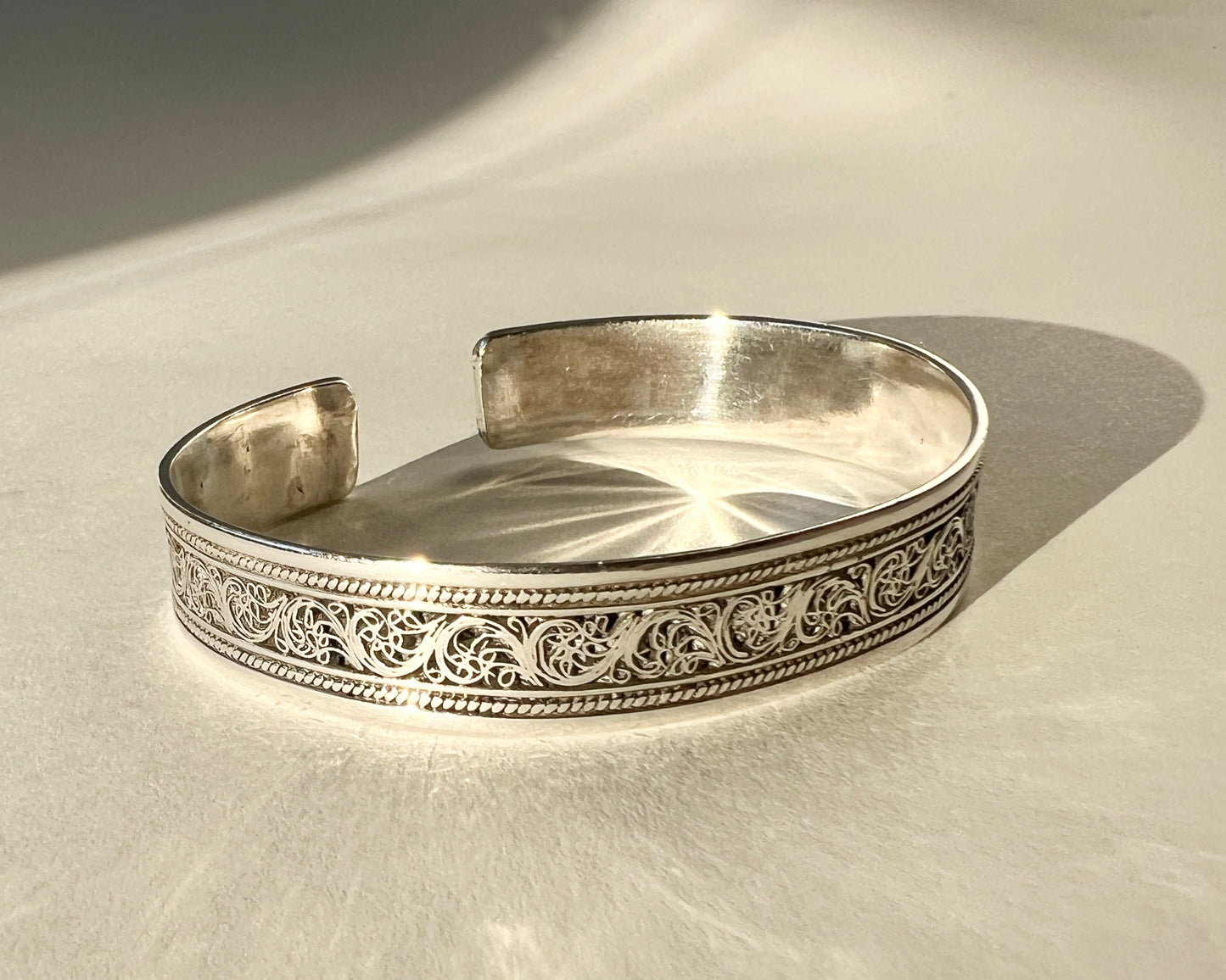 silver filagree bracelet