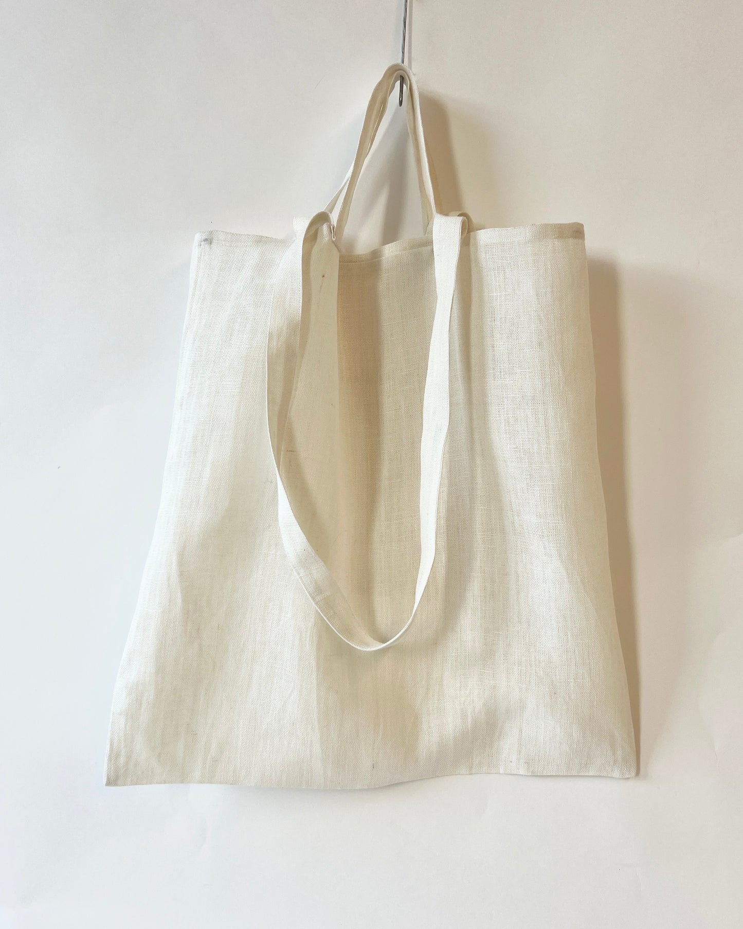 undyed heavy linen tote blank