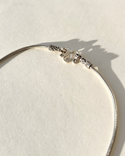 vintage silver filagree closure chain