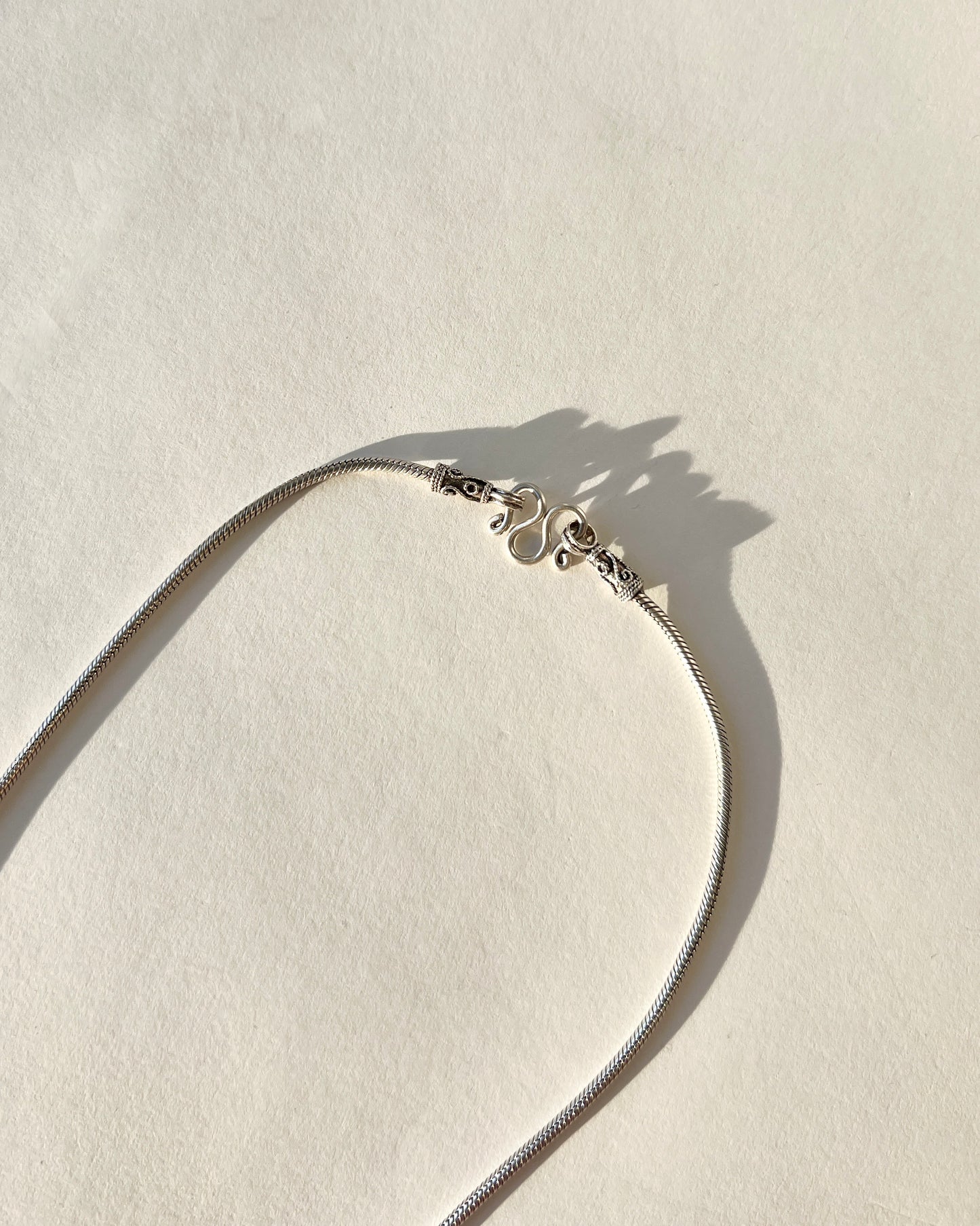 vintage silver filagree closure chain