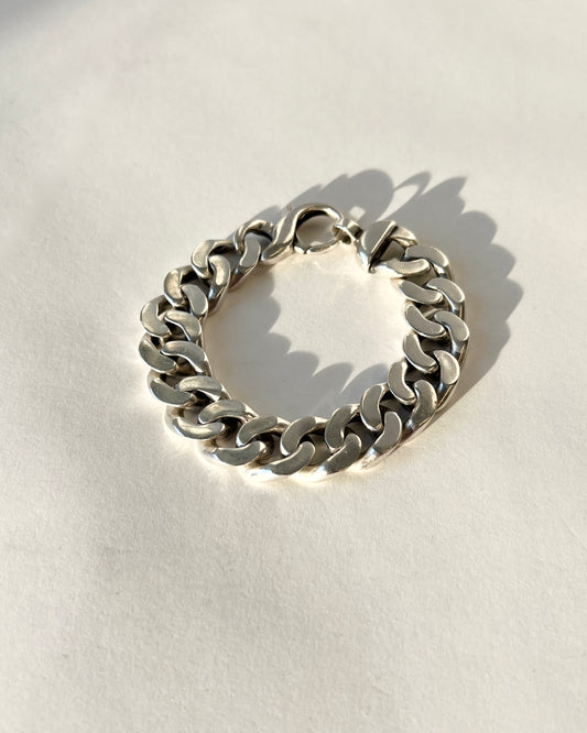 heavy silver chain bracelet