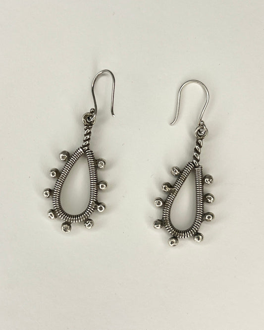 wire sculpted drop earrings