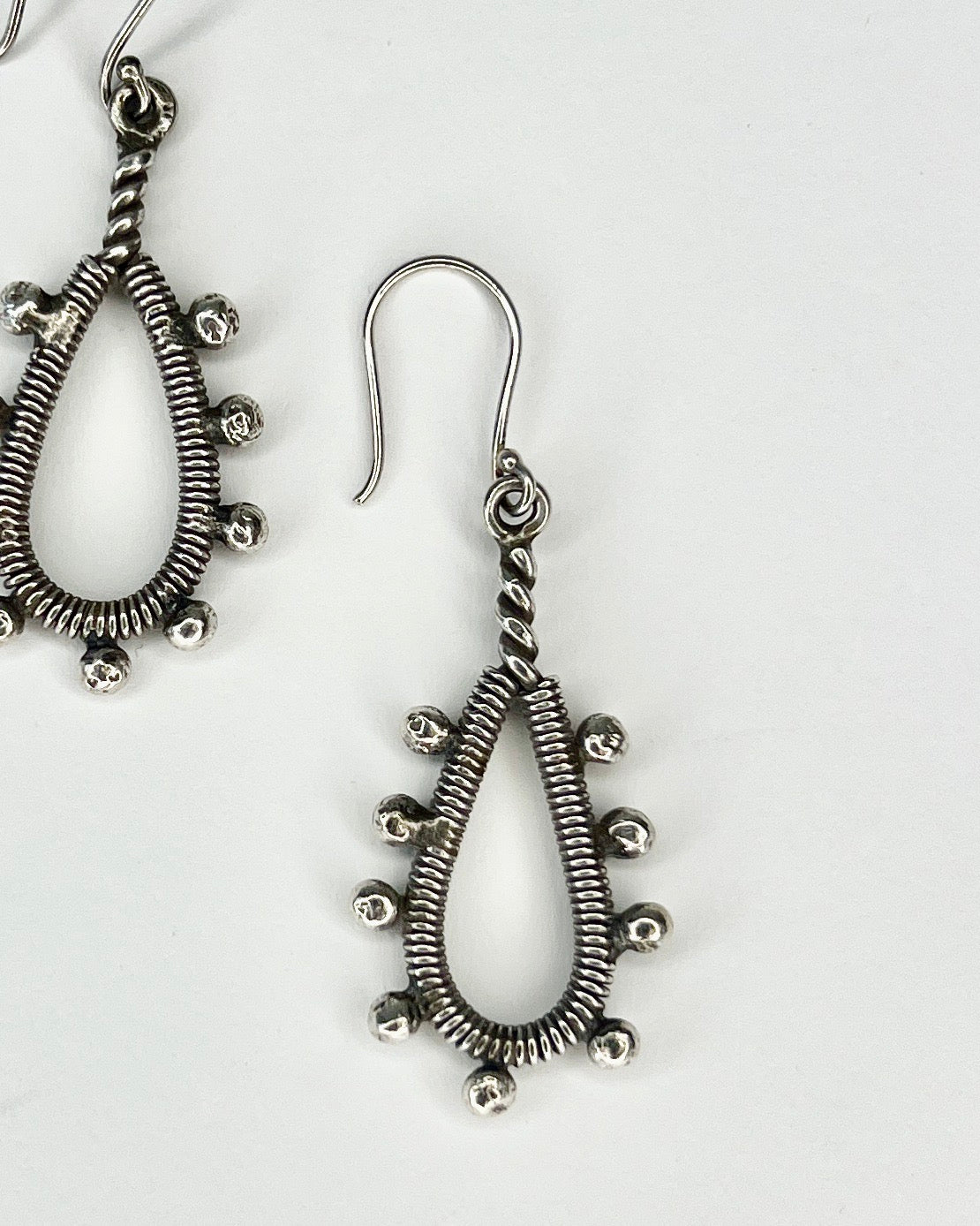 wire sculpted drop earrings