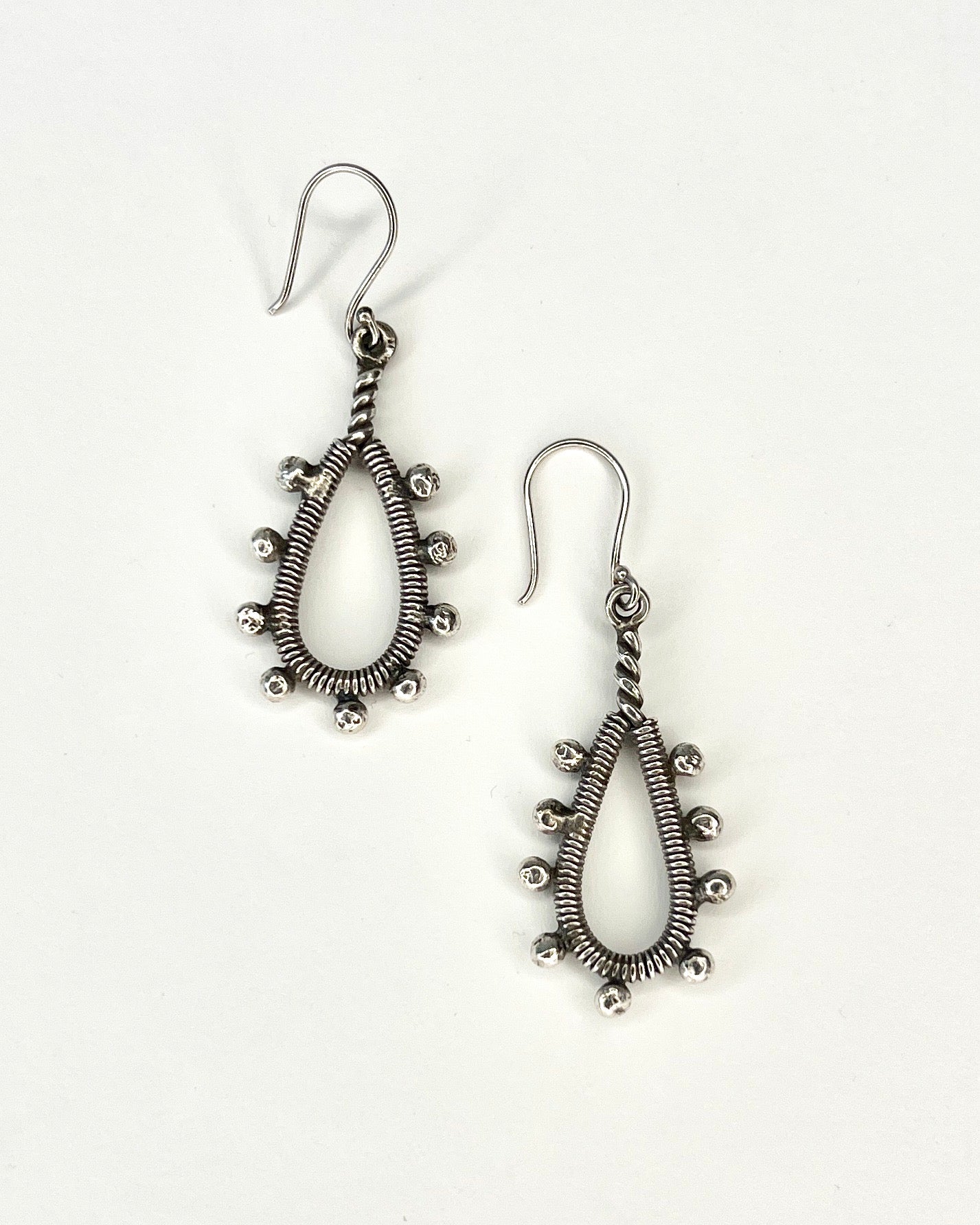 wire sculpted drop earrings