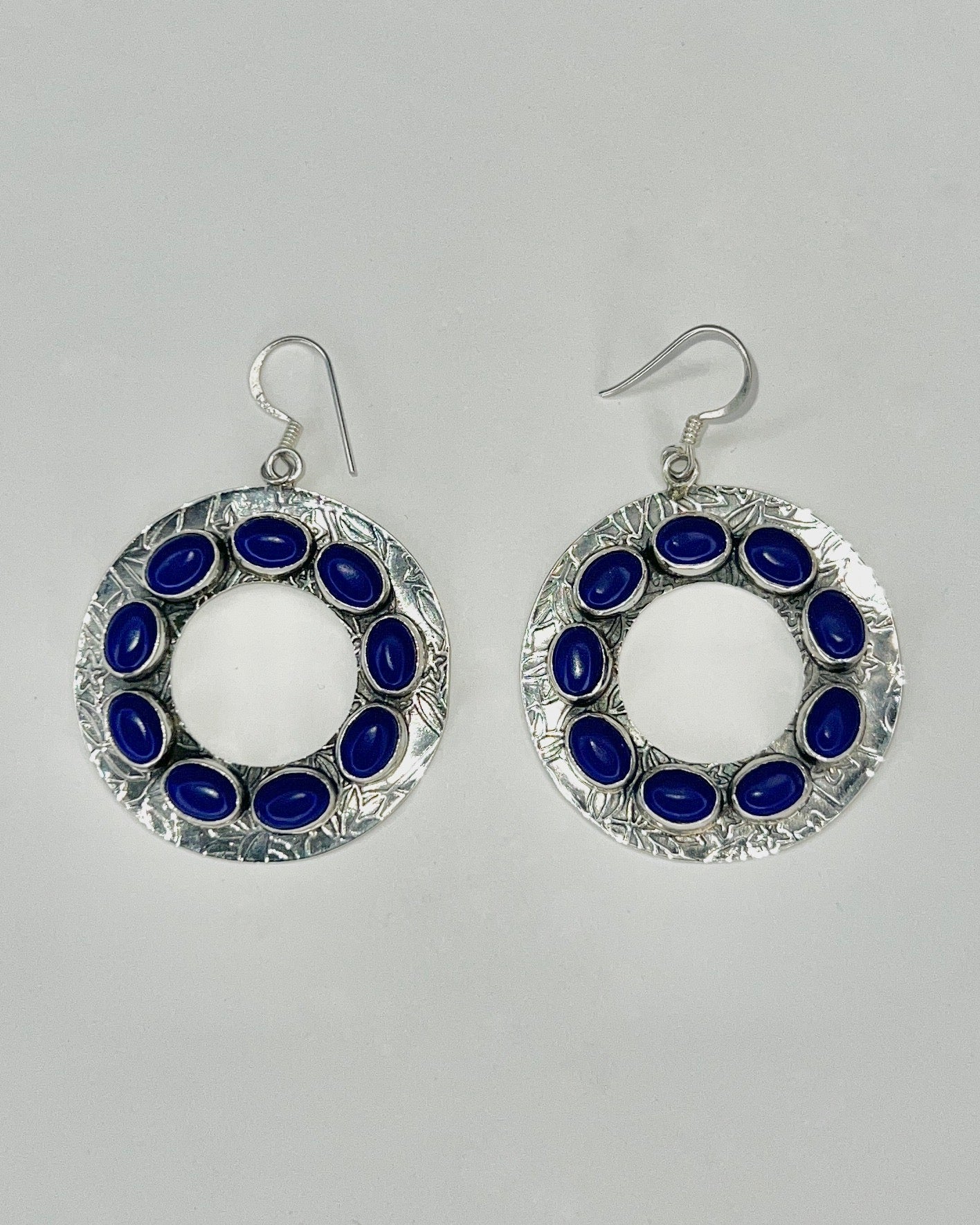 lapis lazuli circle earrings