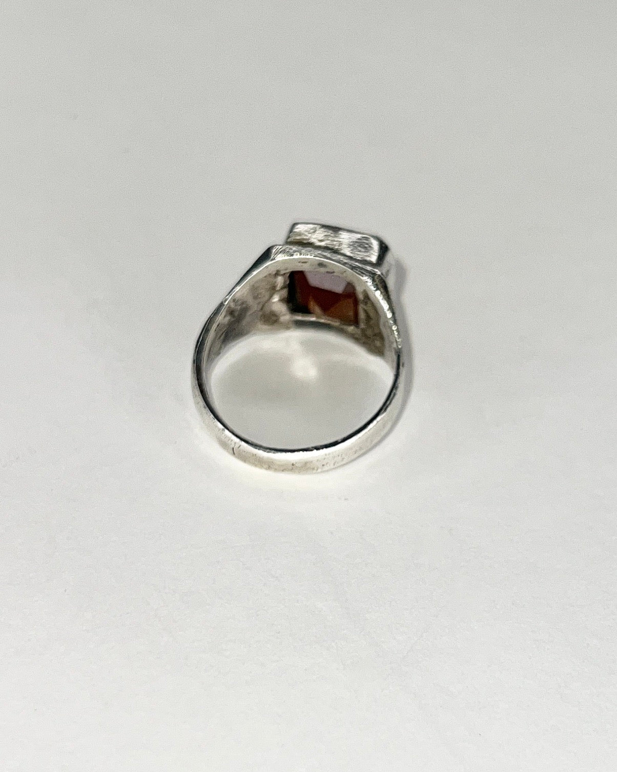 hessonite garnet silver ring