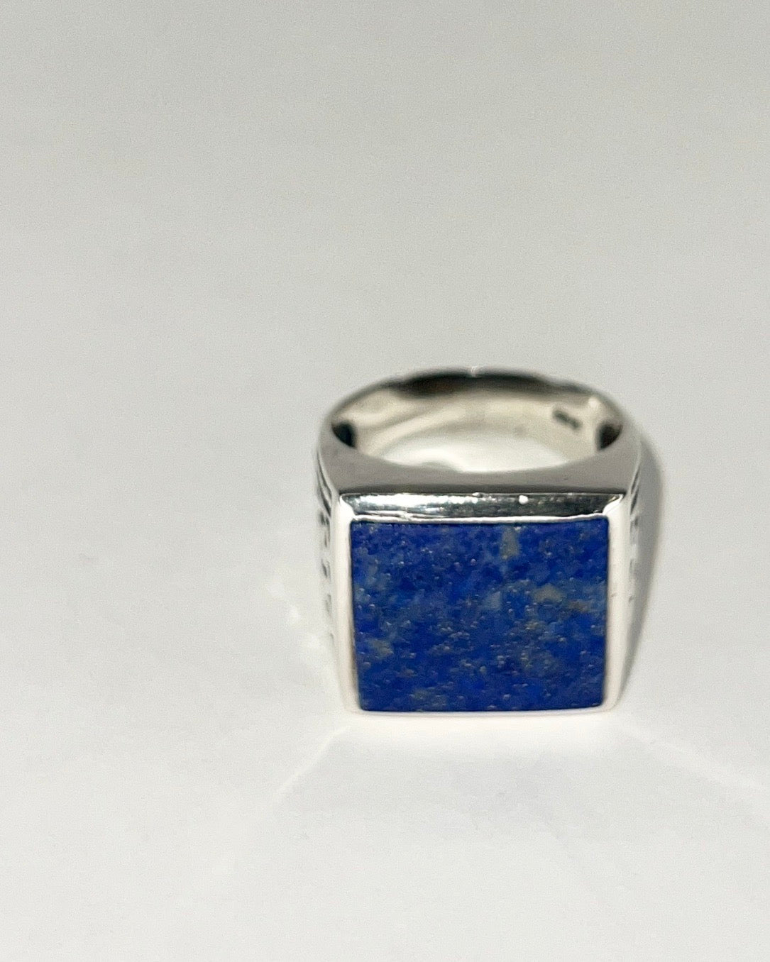 square lapis lazuli silver ring