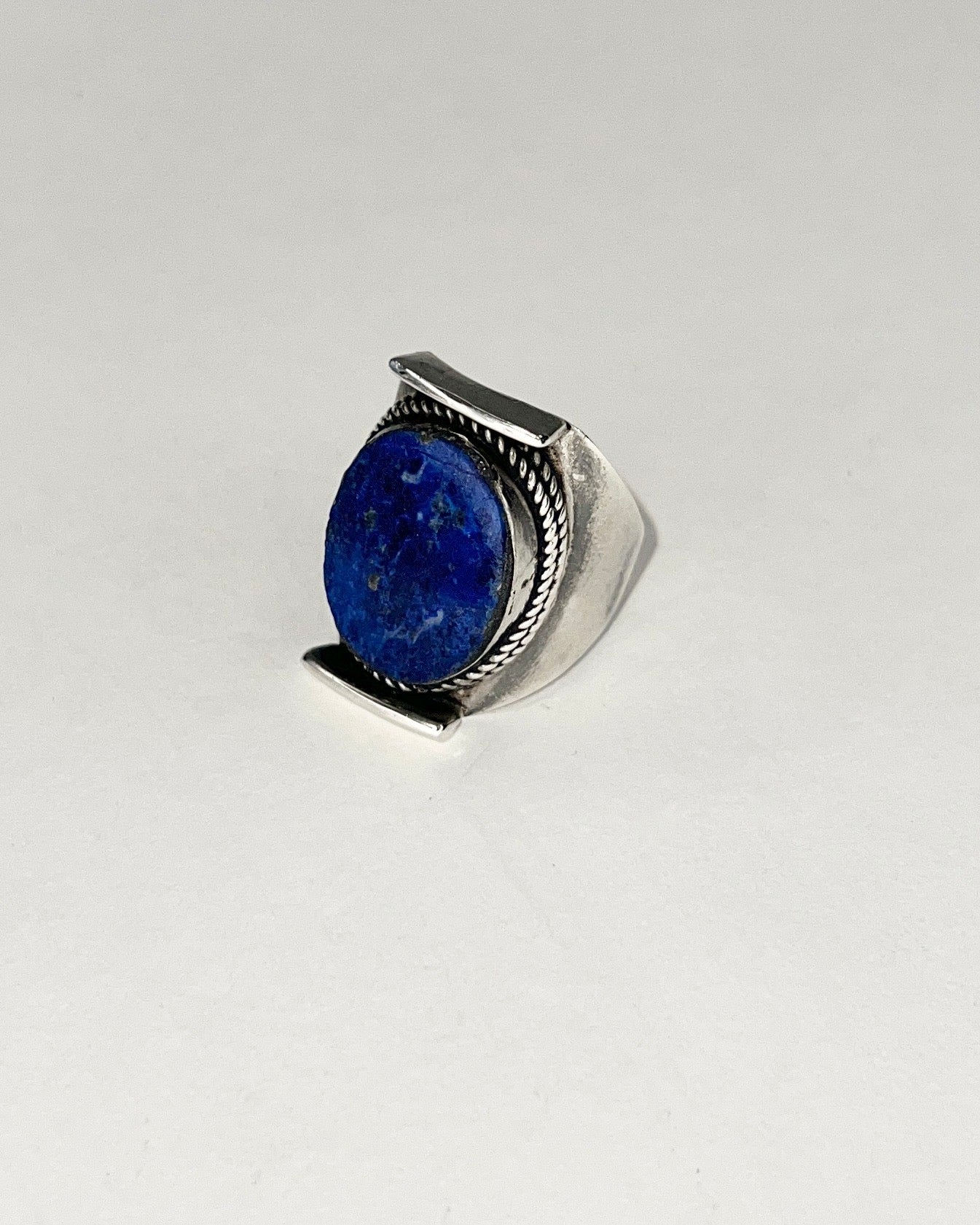 lapis lazuli silver filagree ring