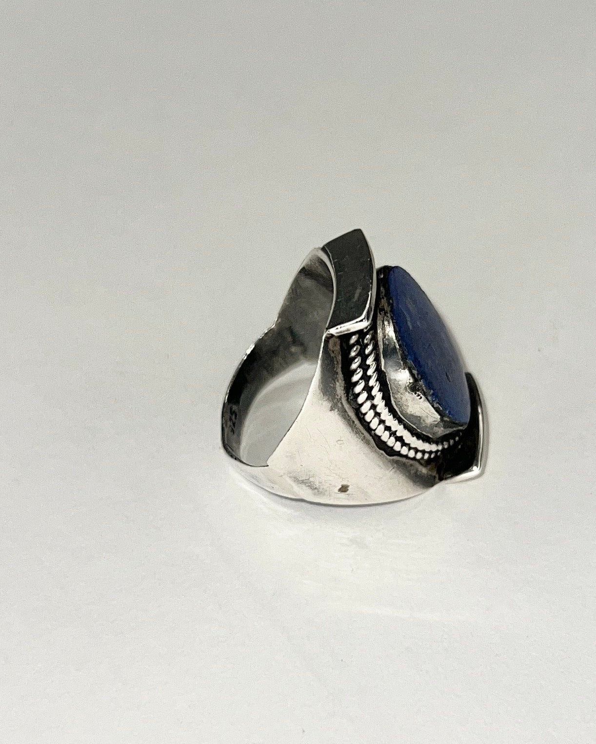 lapis lazuli silver filagree ring