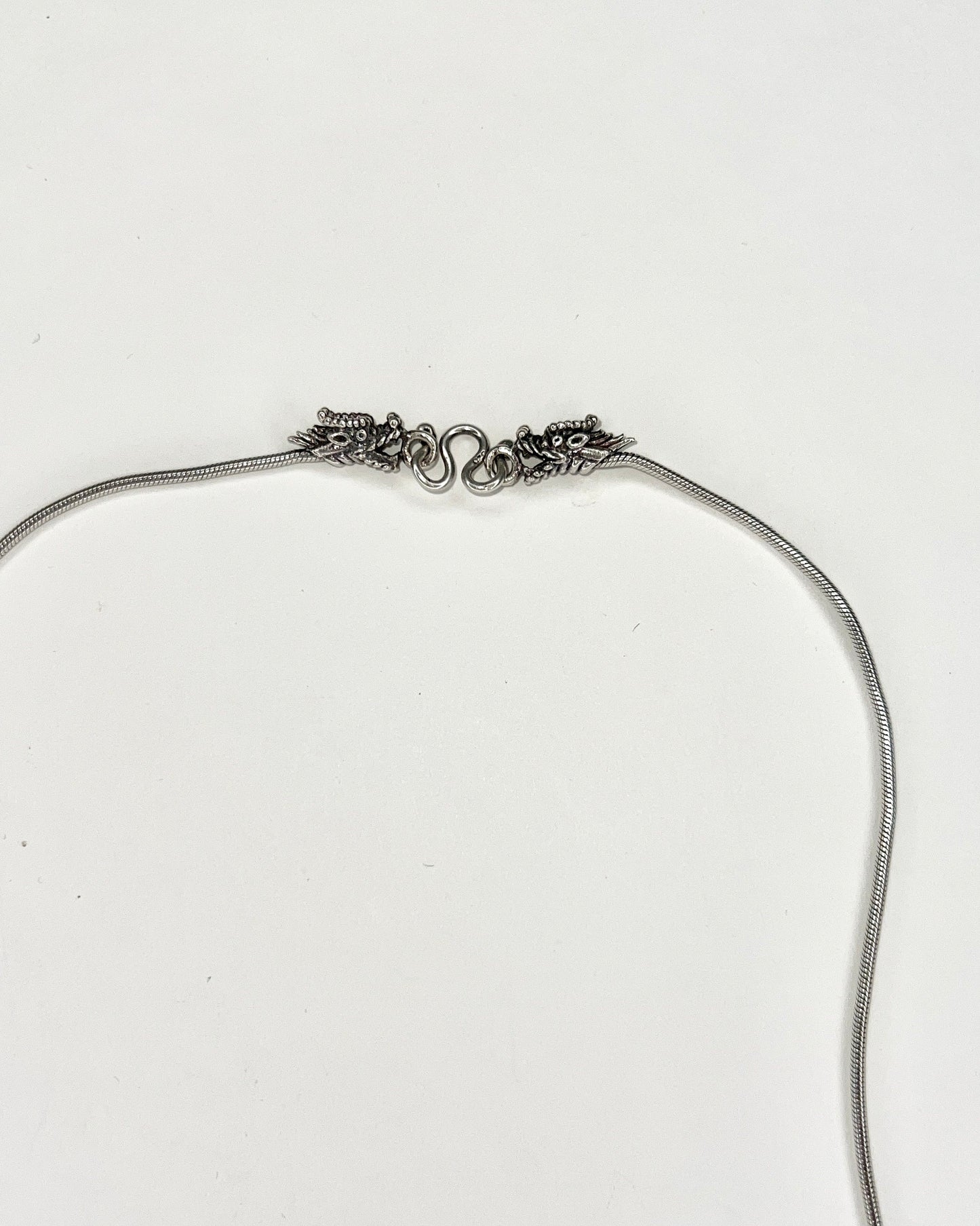 vintage silver dragon closure chain