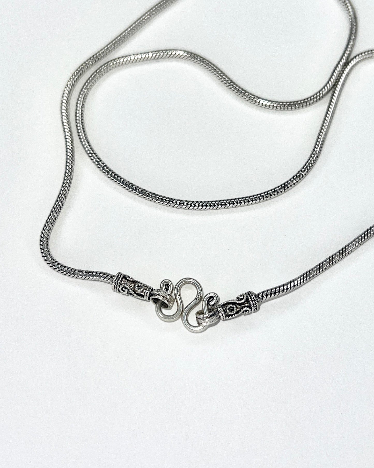 vintage silver filagree closure chain