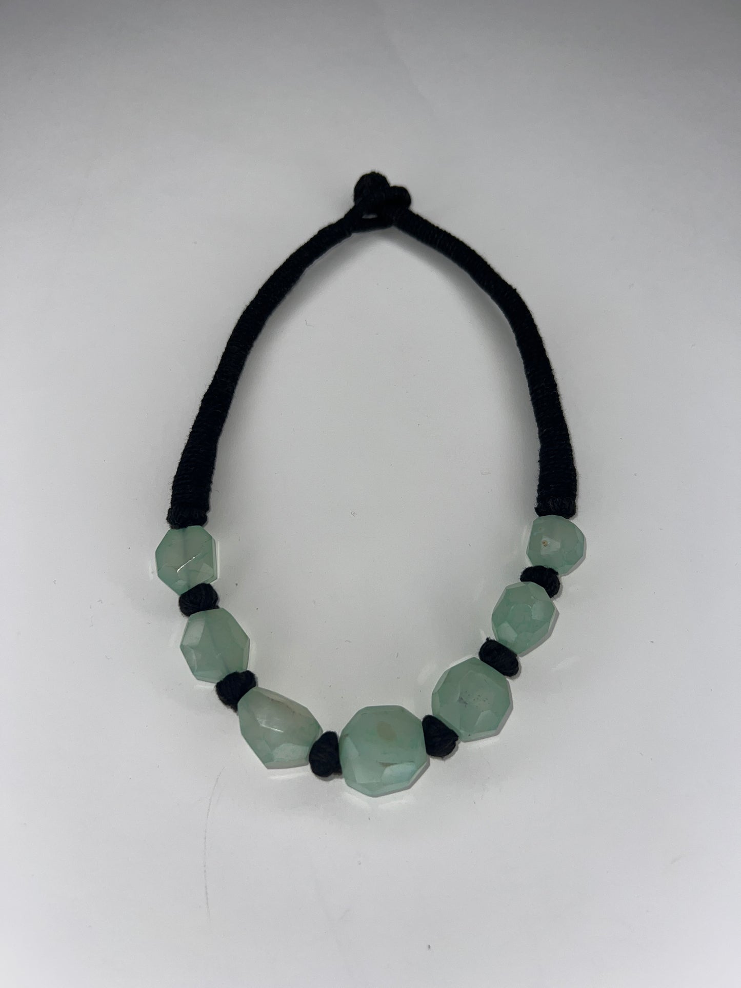 linen stone bead necklace